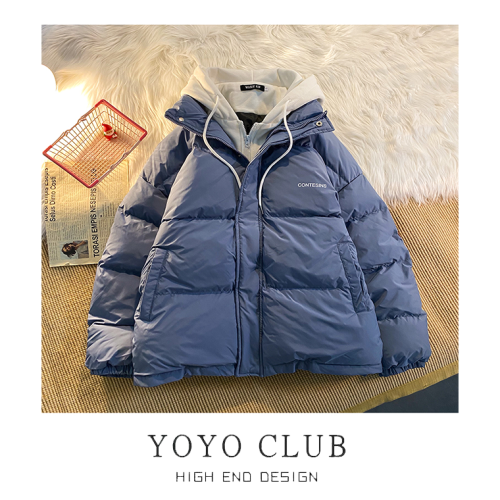 品牌折釦大碼假兩件羽絨棉服女冬季加厚麵包服棉衣連帽外套ins潮 品牌折釦大碼假兩件羽絨棉服女冬季加厚麵包服棉衣連帽外套ins潮