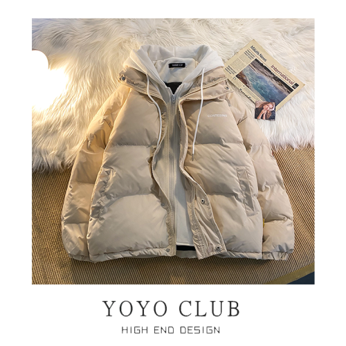 品牌折釦大碼假兩件羽絨棉服女冬季加厚麵包服棉衣連帽外套ins潮 品牌折釦大碼假兩件羽絨棉服女冬季加厚麵包服棉衣連帽外套ins潮