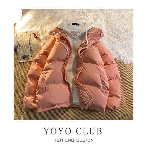 品牌折釦大碼假兩件羽絨棉服女冬季加厚麵包服棉衣連帽外套ins潮 品牌折釦大碼假兩件羽絨棉服女冬季加厚麵包服棉衣連帽外套ins潮