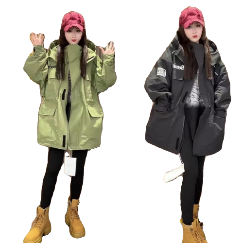 夾棉秋冬防風衣連帽重工刺綉大碼加肥收腰歐貨潮流新款中長款加厚 夾棉秋冬防風衣連帽重工刺綉大碼加肥收腰歐貨潮流新款中長款加厚