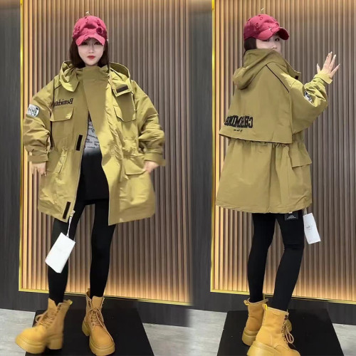 夾棉秋冬防風衣連帽重工刺綉大碼加肥收腰歐貨潮流新款中長款加厚 夾棉秋冬防風衣連帽重工刺綉大碼加肥收腰歐貨潮流新款中長款加厚