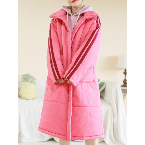 胖妹妹2025冬裝學院風連帽棉衣外套 大碼韓系夾 胖妹妹2025冬裝學院風連帽棉衣外套 大碼韓系夾