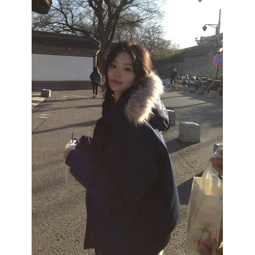 短款羽絨棉服女款冬季2025新款韓系大毛領工裝派克服港風棉衣外套 短款羽絨棉服女款冬季2025新款韓系大毛領工裝派克服港風棉衣外套