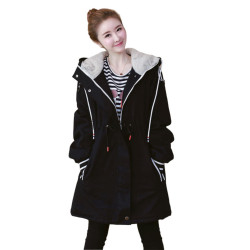 冬季外套顯瘦大碼女裝加厚加絨棉衣休閒胖MM羊羔毛棉服女中長款