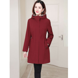 2025新款加絨派克棉服連帽仿羊剪絨內膽大衣中長加厚保暖棉衣女冬