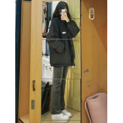 2025新款棉服女冬季保暖加厚外套小個子黑色短款棉衣棉襖子麵包服