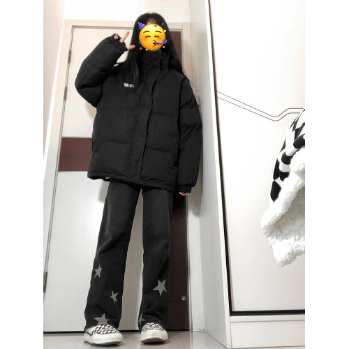 2025新款棉服女冬季保暖加厚外套小個子黑色短款棉衣棉襖子麵包服