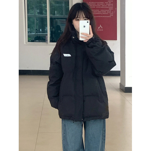 2025新款棉服女冬季保暖加厚外套小個子黑色短款棉衣棉襖子麵包服