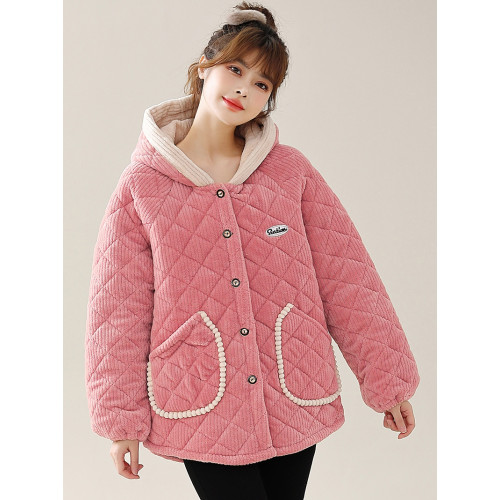 冬季學生棉衣外套短款寬松棉服女燈芯絨加厚加絨大碼罩衣棉襖上衣 冬季學生棉衣外套短款寬松棉服女燈芯絨加厚加絨大碼罩衣棉襖上衣