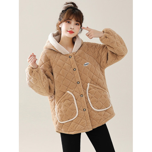 冬季學生棉衣外套短款寬松棉服女燈芯絨加厚加絨大碼罩衣棉襖上衣 冬季學生棉衣外套短款寬松棉服女燈芯絨加厚加絨大碼罩衣棉襖上衣