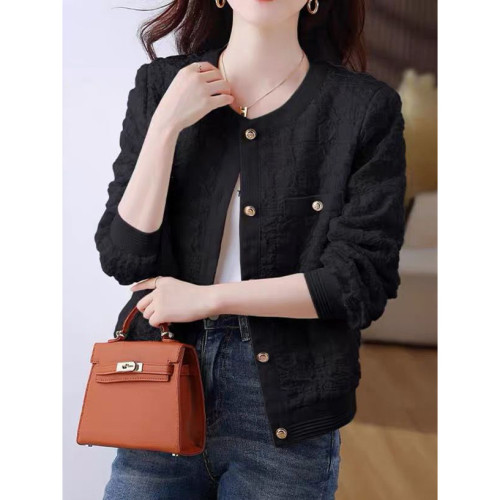 2025秋冬韓版新款設計感休閒氣質百搭小香風寬松顯瘦圓領外套上衣 2025秋冬韓版新款設計感休閒氣質百搭小香風寬松顯瘦圓領外套上衣