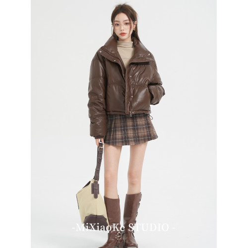 羋小可美拉德咖色短款羽絨服外套女冬季加厚派克服棉衣棉服麵包服 羋小可美拉德咖色短款羽絨服外套女冬季加厚派克服棉衣棉服麵包服