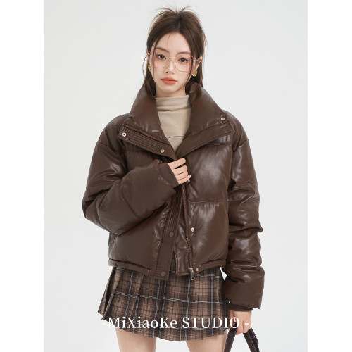 羋小可美拉德咖色短款羽絨服外套女冬季加厚派克服棉衣棉服麵包服 羋小可美拉德咖色短款羽絨服外套女冬季加厚派克服棉衣棉服麵包服