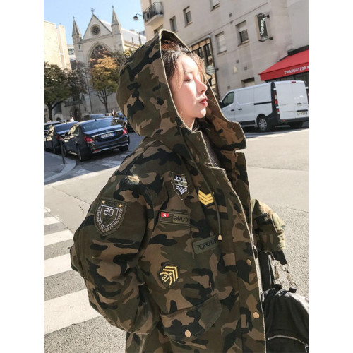 2025冬新迷彩棉服外套男女休閒寬松潮韓學生工裝棉襖中長軍綠大衣 2025冬新迷彩棉服外套男女休閒寬松潮韓學生工裝棉襖中長軍綠大衣