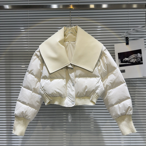 網紅同款2025冬季新款小衆街頭PU皮翻領設計辣妹保暖棉服棉衣外套 網紅同款2025冬季新款小衆街頭PU皮翻領設計辣妹保暖棉服棉衣外套