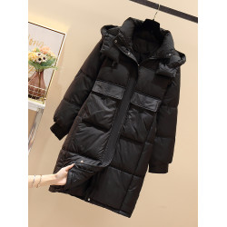 羽絨棉服女2025年新款冬季加厚棉襖中長款韓系外套黑色大碼夾棉衣