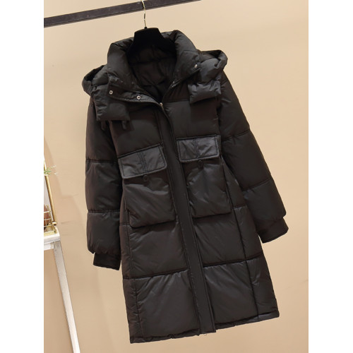 羽絨棉服女2025年新款冬季加厚棉襖中長款韓系外套黑色大碼夾棉衣 羽絨棉服女2025年新款冬季加厚棉襖中長款韓系外套黑色大碼夾棉衣