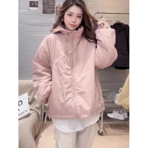歐貨沖鋒衣連帽夾棉棉衣外套女秋冬寬松今年流行短款拉鍊保暖棉服