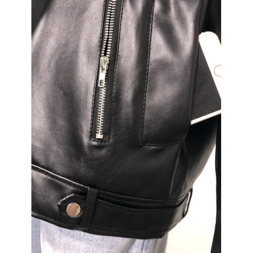 pu皮衣女春秋BF風帥氣機車皮夾克寬松大翻領長袖開衫加絨皮衣外套 pu皮衣女春秋BF風帥氣機車皮夾克寬松大翻領長袖開衫加絨皮衣外套