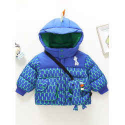 男寶寶冬季羽絨棉服2023新款洋氣加絨加厚棉襖男寶寶冬裝連帽外套