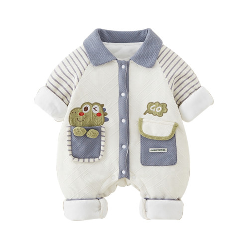新生嬰兒衣服秋冬裝連體衣男寶寶韓版帥氣卡通薄棉外出保暖爬爬服 新生嬰兒衣服秋冬裝連體衣男寶寶韓版帥氣卡通薄棉外出保暖爬爬服
