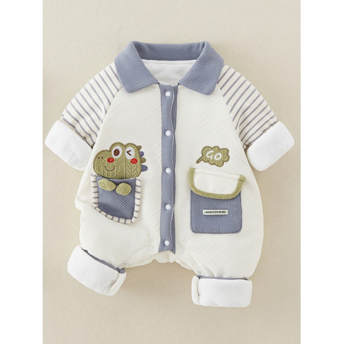 新生嬰兒衣服秋冬裝連體衣男寶寶韓版帥氣卡通薄棉外出保暖爬爬服 新生嬰兒衣服秋冬裝連體衣男寶寶韓版帥氣卡通薄棉外出保暖爬爬服