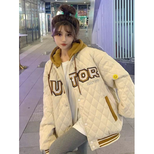 羽絨棉服少女生冬裝2024年新款初中高中學生棉襖短款棒球棉衣外套 羽絨棉服少女生冬裝2024年新款初中高中學生棉襖短款棒球棉衣外套