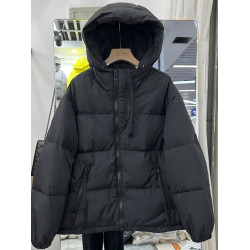 歐貨時尚連帽羽絨棉服女2025年秋冬新設計感寬松大碼棉襖棉衣外套