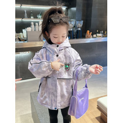 女小童紥染沖鋒衣秋冬款女寶寶庫洛米棉衣冬裝小女孩夾棉加絨棉服