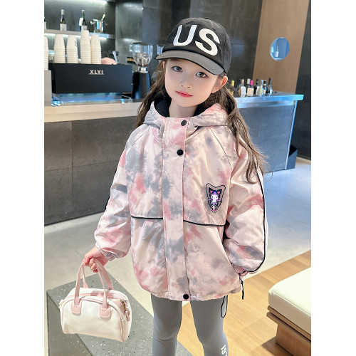 女小童紥染沖鋒衣秋冬款女寶寶庫洛米棉衣冬裝小女孩夾棉加絨棉服