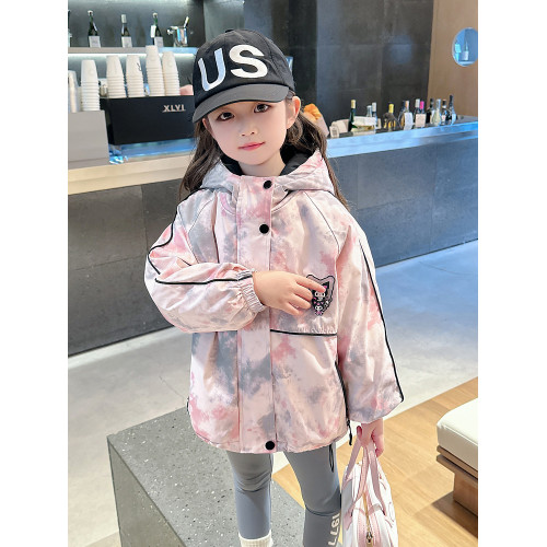 女小童紥染沖鋒衣秋冬款女寶寶庫洛米棉衣冬裝小女孩夾棉加絨棉服