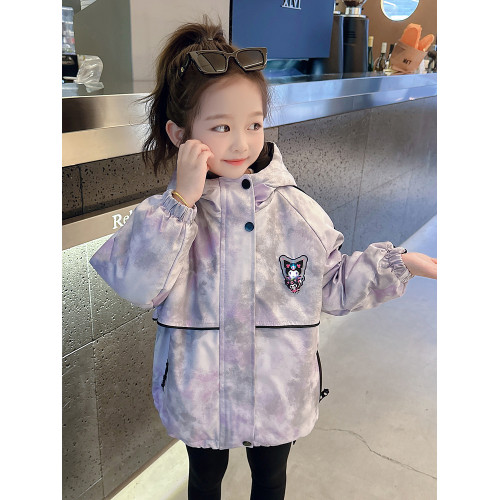 女小童紥染沖鋒衣秋冬款女寶寶庫洛米棉衣冬裝小女孩夾棉加絨棉服