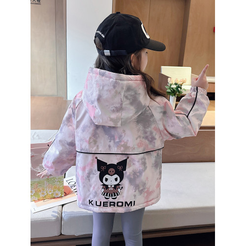 女小童紥染沖鋒衣秋冬款女寶寶庫洛米棉衣冬裝小女孩夾棉加絨棉服