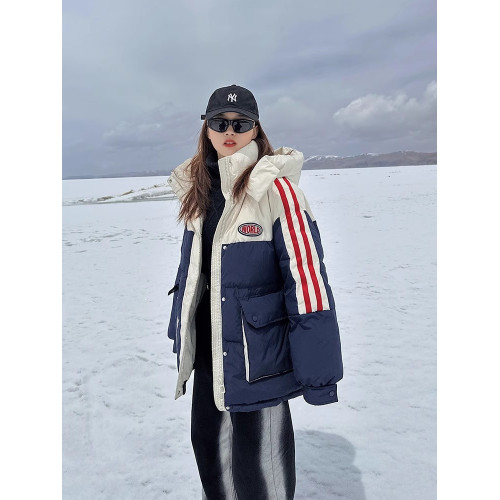 棉服女2025年冬季新款工裝拼色麵包服寬松學院風情侶加厚保暖外套 棉服女2025年冬季新款工裝拼色麵包服寬松學院風情侶加厚保暖外套