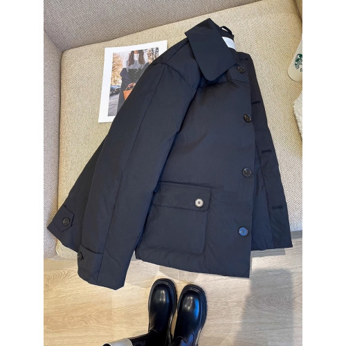 韓版簡約高級感純色翻領輕薄羽絨棉服女秋冬寬松百搭保暖棉衣外套