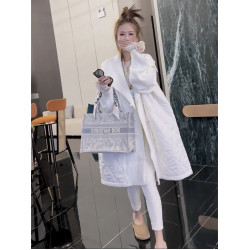 網紅冬季新款設計感慵懶風棉衣復古盤釦拼接針織中長款加厚外套女