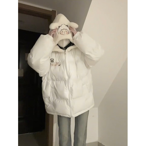 懶羊羊棉服外套女冬季麵包服保暖可愛學院拼接羊羔毛連帽棉衣棉襖 懶羊羊棉服外套女冬季麵包服保暖可愛學院拼接羊羔毛連帽棉衣棉襖