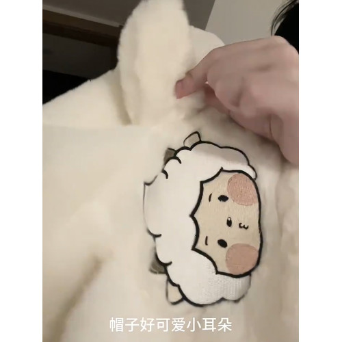 懶羊羊棉服外套女冬季麵包服保暖可愛學院拼接羊羔毛連帽棉衣棉襖 懶羊羊棉服外套女冬季麵包服保暖可愛學院拼接羊羔毛連帽棉衣棉襖