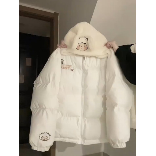 懶羊羊棉服外套女冬季麵包服保暖可愛學院拼接羊羔毛連帽棉衣棉襖 懶羊羊棉服外套女冬季麵包服保暖可愛學院拼接羊羔毛連帽棉衣棉襖