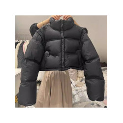 韓國東大門新款白色棉服外套女春秋短款棉襖小衆加厚棉衣馬甲上衣