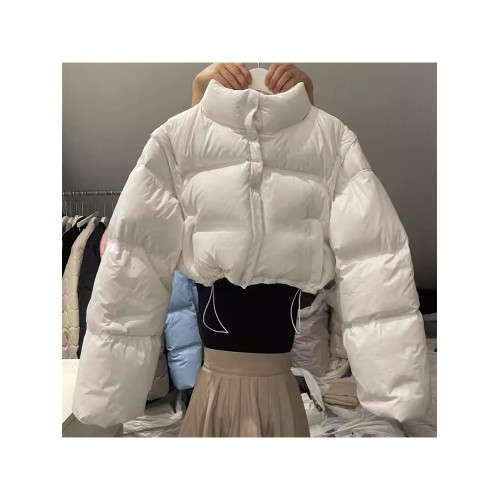 韓國東大門新款白色棉服外套女春秋短款棉襖小衆加厚棉衣馬甲上衣 韓國東大門新款白色棉服外套女春秋短款棉襖小衆加厚棉衣馬甲上衣
