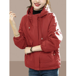 短款棉衣外套女裝2024冬季新款外穿棉服加絨加厚派克服工裝棉襖潮