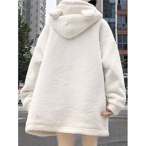 秋冬日系學院風可愛小熊羊羔毛外套寬松溫柔女冬裝新款加絨加厚 秋冬日系學院風可愛小熊羊羔毛外套寬松溫柔女冬裝新款加絨加厚