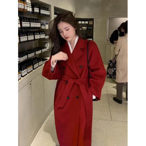 2024秋冬新款經典雙排釦毛呢外套中長款呢子大衣女 2024秋冬新款經典雙排釦毛呢外套中長款呢子大衣女