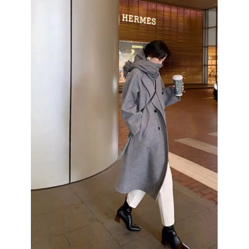 2024秋冬新款經典雙排釦毛呢外套中長款呢子大衣女 2024秋冬新款經典雙排釦毛呢外套中長款呢子大衣女