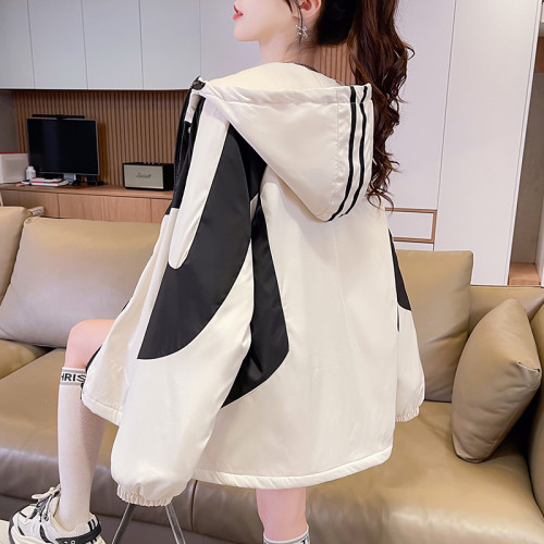 夾棉加厚沖鋒衣外套少女秋冬2025新款初高中學生小衆潮牌休閒棉服 夾棉加厚沖鋒衣外套少女秋冬2025新款初高中學生小衆潮牌休閒棉服