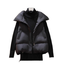 品牌折釦大碼羽絨棉馬甲女秋冬寬松坎肩外穿背心百搭洋氣馬夾外套