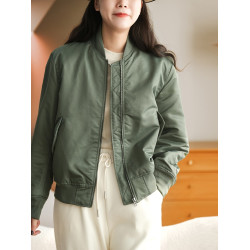 小耳出品【雲朵帕尼尼】純色夾棉棒球棉服休閒通勤加厚外套女