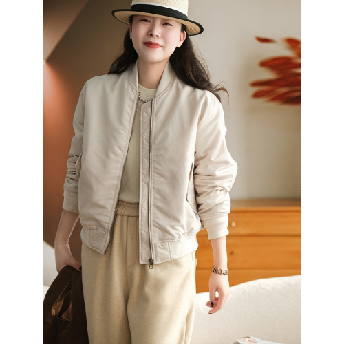 小耳出品【雲朵帕尼尼】純色夾棉棒球棉服休閒通勤加厚外套女