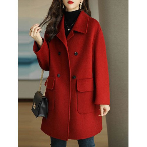 毛呢外套女士秋冬2025新款爆款媽媽夾棉加厚中長款呢子大衣高級感 毛呢外套女士秋冬2025新款爆款媽媽夾棉加厚中長款呢子大衣高級感